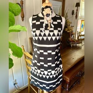 Nicole Miller Artelier Elegant Black Abstract Print Dress 6